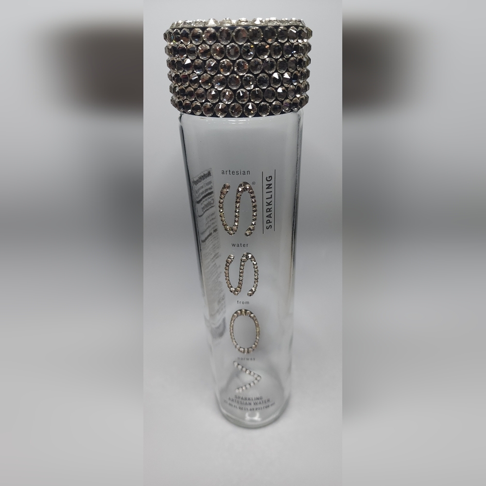 Voss Water Bling Rhinestone Bottle one-of-a-kind Zodiac crystals